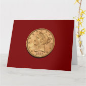Carte USA 1895 $5 Liberty Half Eagle Note Card (Fleur jaune)