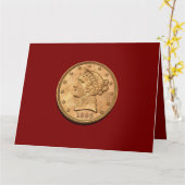 Carte USA 1895 $5 Liberty Half Eagle Note Card (Fleur jaune)