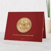 Carte USA 1895 $5 Liberty Half Eagle Note Card (Dos)