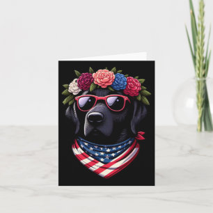 Carte Usa 4 juillet Noir Patriotique Américain Labrador