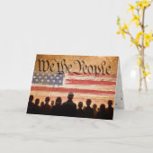 Carte USA Constitution With Flag for Birthday (Fleur jaune)