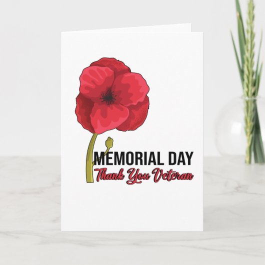 Carte USA Coquelicot Memorial Day Veterans Day Fierté (Devant)