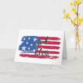 Carte USA Drapeau Dieu Béni Amérique Paroles Patriotique (Fleur jaune)