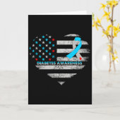Carte Usa Flag Diabetes Awareness Heart Family Support  (Fleur jaune)