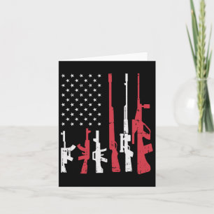 Carte Usa Flag Guns Drôle American Pride 4 juillet Pat