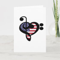 USA Flag Music Heart - American Pride Musician