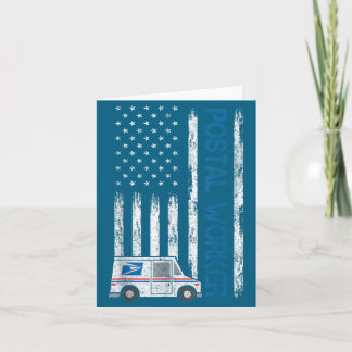 Carte Usa Flag Patriotic Stal Worker Mailman Mail Lady N