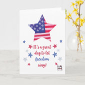 Carte USA Independence Day -  (Fleur jaune)