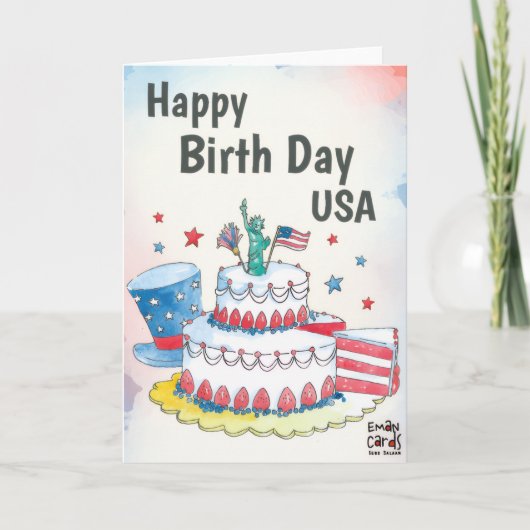 Carte USA Independence Day - Cake (Devant)