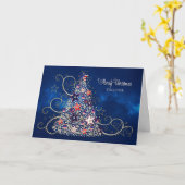 Carte USA Patriotic Military Christmas Tree, FILLE, (Fleur jaune)