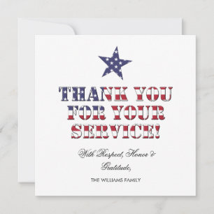 Carte USA Stars and Stripes Merci pour votre service