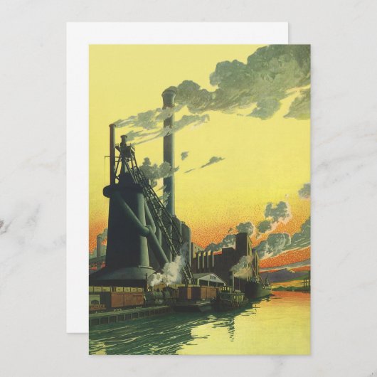 Carte Usine ancienne sur un quai (Devant / Derrière)