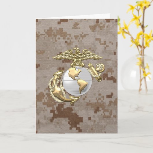 Carte USMC Eagle, Globe & Ancre (EGA) [3D] (Fleur jaune)