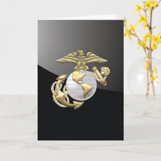 Carte USMC Eagle, Globe & Ancre (EGA) [3D] (Fleur jaune)