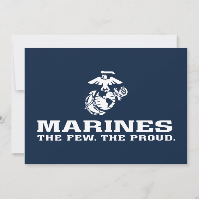 Carte USMC Les rares Logo Fiers Empilés - Blanc (Devant)