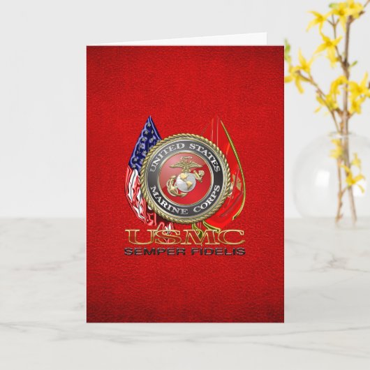 Carte USMC Semper Fi [édition spéciale] [3D] (Fleur jaune)