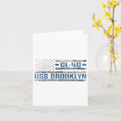 Carte Uss Brooklyn World War Cruiser Cl-40 US Army (Fleur jaune)