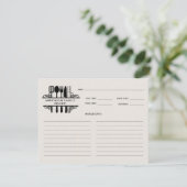 Carte Ustensiles de cuisine noir Monogramme Recette (Debout devant)