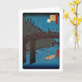 Carte Utagawa Hiroshige - Kyoto Bridge by Moonlight (Fleur jaune)