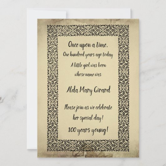 Carte V2 Antique Histoire Centenaire 100e anniversaire (Devant)