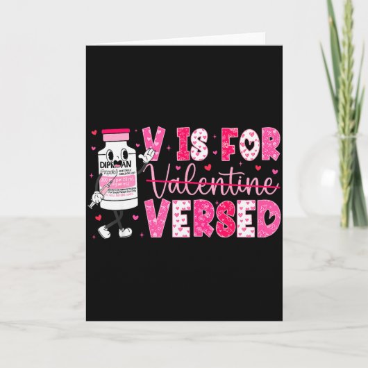 Carte V est pour infirmière expérimentée Saint-Valentin (Devant)