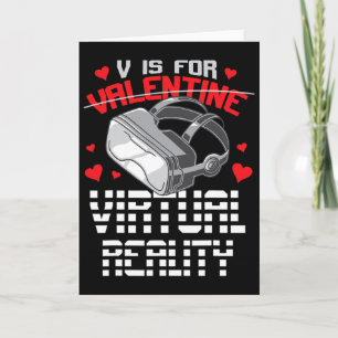 Carte V est pour la réalité virtuelle Funny Retro Valent