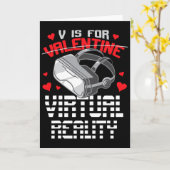 Carte V est pour la réalité virtuelle Funny Retro Valent (Fleur jaune)