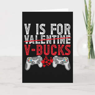 Carte V est pour la Saint-Valentin V-bucks Drôles de jeu