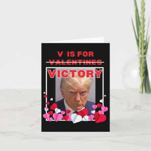 Carte V est pour la victoire drôle Trump Valentines Day