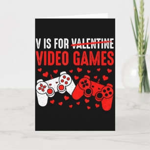Carte V est pour les jeux vidéo drôle jeu amant valentin
