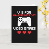 Carte V est pour les jeux vidéo drôles Saint-Valentin Ga (Fleur jaune)