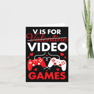 Carte V est pour les jeux vidéo Funny Heart Saint-Valent