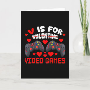 Carte V est pour les jeux vidéo Saint-Valentin garçons j