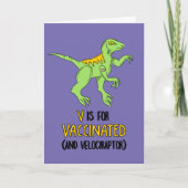 Carte V est pour Vacciné Let's Get Together Dinosaur (Devant)