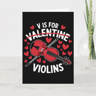 Carte V est pour Valentine Violons Violoniste Musicien V