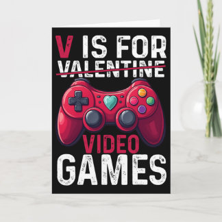 Carte V Is For Video Games Valentine Gamer Valentines Da