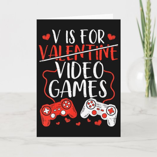 Carte V Is For Video Games Valentine Gamer Valentines Da (Devant)