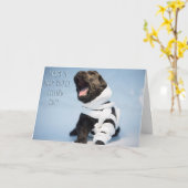 Carte Va bien bientôt chiot (Fleur jaune)