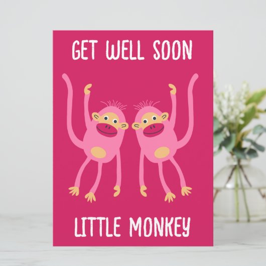 Carte Va Bien Bientôt Petit Singe (Debout devant)