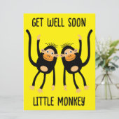 Carte Va Bien Bientôt Petit Singe (Debout devant)