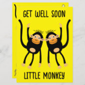 Carte Va Bien Bientôt Petit Singe (Devant / Derrière)