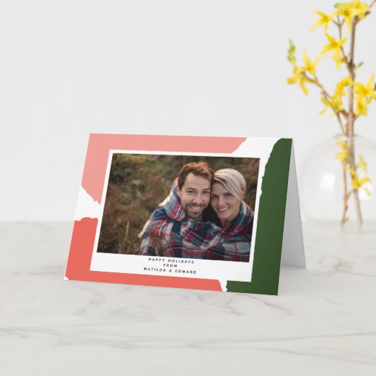 Carte vacances abstraites et vertes (Fleur jaune)