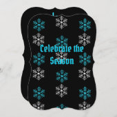 Carte Vacances Appartement Aqua/White Snowflake (Devant / Derrière)