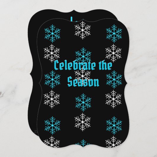 Carte Vacances Appartement Aqua/White Snowflake (Devant / Derrière)