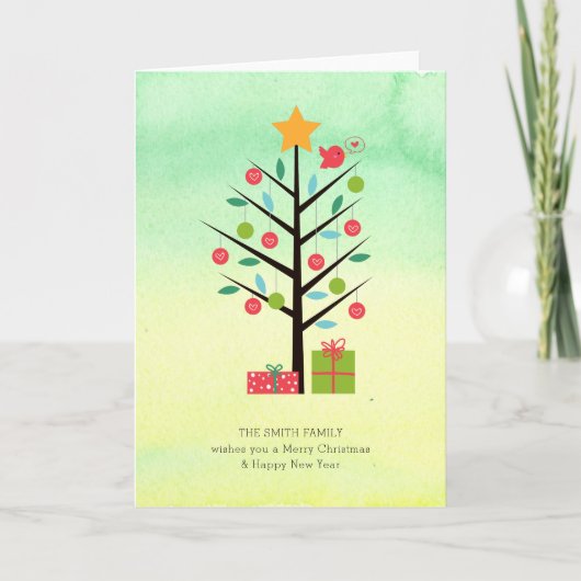 Carte Vacances Arbre de Noël Ombre (Devant)