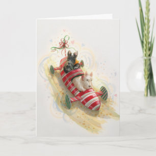 Carte Vacances avec les enfants au bonbon de Noël