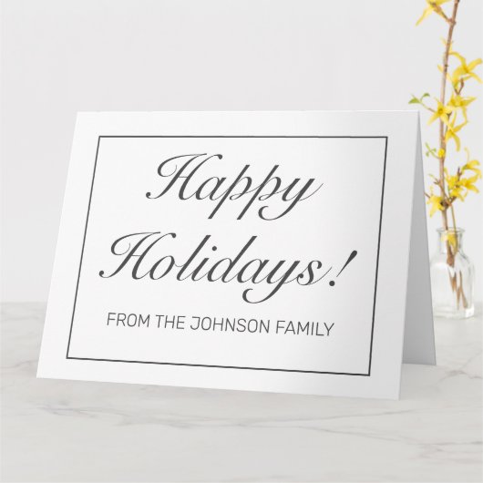 Carte Vacances blanches minimalistes modernes (Fleur jaune)