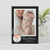 Carte Vacances Bow et Orament Photo (Debout devant)