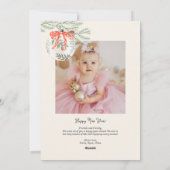 Carte Vacances Bow et Orament Photo (Dos)