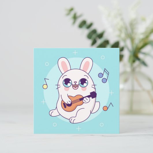 Carte Vacances Bunny Cute (Debout devant)